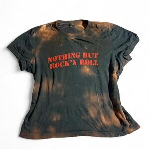 Nothing but rock and roll black t-shirt John Galt/ Brandy Melville